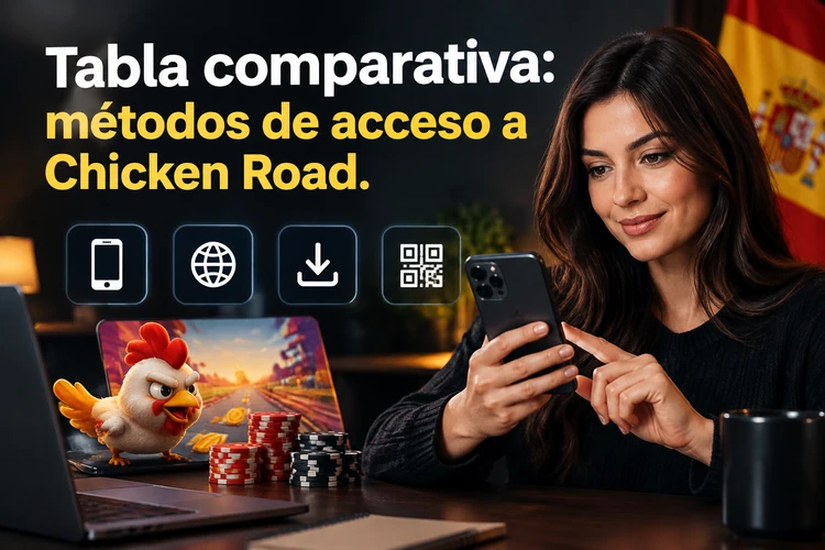 Tabla comparativa: métodos de acceso a Chicken Road