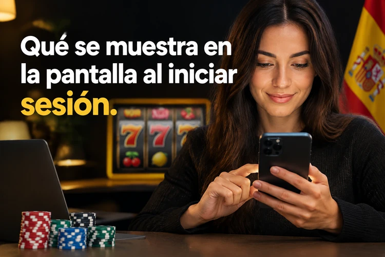 Qué se muestra en la pantalla al iniciar sesión